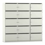 Flexeo® Schließfachschrank, 15 Fächer mit Briefschlitzen, Breite 190,5 cm - Flexeo Schliessfachschrank 15 Faecher mit Briefschlitzen Breite 190 5 cm 809022V0047 P02 ZN