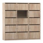 Flexeo® Schließfachschrank, 15 Fächer mit Briefschlitzen, Breite 190,5 cm - Flexeo Schliessfachschrank 15 Faecher mit Briefschlitzen Breite 190 5 cm 809022V0069 P01 ZN
