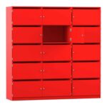 Flexeo® Schließfachschrank, 15 Fächer mit Briefschlitzen, Breite 190,5 cm - Flexeo Schliessfachschrank 15 Faecher mit Briefschlitzen Breite 190 5 cm 809022V0116 P01 ZN