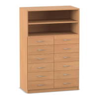 Flexeo® Schrank, 12 kleine Schubladen, 2 Fächer – Bild 8