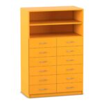 Flexeo® Schrank, 12 kleine Schubladen, 2 Fächer - Flexeo Schrank 12 kleine Schubladen 2 Faecher 818016V0037 P02 ZN