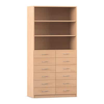 Flexeo® Schrank, 12 kleine Schubladen, 3 Fächer