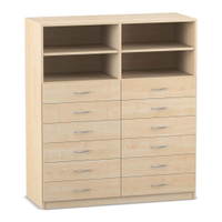 Flexeo® Schrank, 12 kleine Schubladen, 4 Fächer, Mittelwand, Breite 126,4 cm – Bild 20