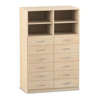 Flexeo® Schrank, 12 kleine Schubladen, 4 Fächer, Mittelwand, Breite 94,4 cm – Bild 20