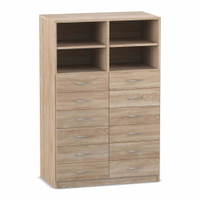 Flexeo® Schrank, 12 kleine Schubladen, 4 Fächer, Mittelwand, Breite 94,4 cm – Bild 4