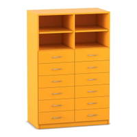 Flexeo® Schrank, 12 kleine Schubladen, 4 Fächer, Mittelwand, Breite 94,4 cm – Bild 2