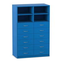 Flexeo® Schrank, 12 kleine Schubladen, 4 Fächer, Mittelwand, Breite 94,4 cm – Bild 18