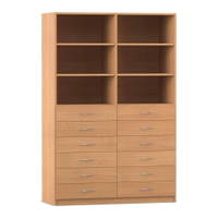 Flexeo® Schrank, 12 kleine Schubladen, 6 Fächer, Mittelwand, Breite 126,4 cm – Bild 8