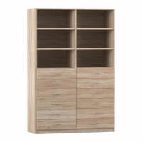 Flexeo® Schrank, 12 kleine Schubladen, 6 Fächer, Mittelwand, Breite 126,4 cm – Bild 4