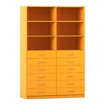 Flexeo® Schrank, 12 kleine Schubladen, 6 Fächer, Mittelwand, Breite 126,4 cm - Flexeo Schrank 12 kleine Schubladen 6 Faecher Mittelwand Breite 126 4 cm 818042V0037 P02 ZN