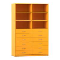 Flexeo® Schrank, 12 kleine Schubladen, 6 Fächer, Mittelwand, Breite 126,4 cm – Bild 2