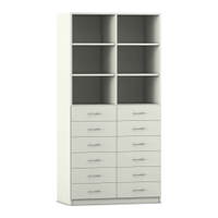 Flexeo® Schrank, 12 kleine Schubladen, 6 Fächer, Mittelwand, Breite 94,4 cm – Bild 12