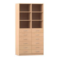 Flexeo® Schrank, 12 kleine Schubladen, 6 Fächer, Mittelwand, Breite 94,4 cm