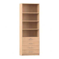 Flexeo® Schrank, 4 kleine Schubladen, oben 4 Fächer = 6 Ordnerhöhen – Bild 16