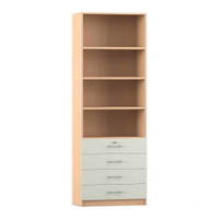 Flexeo® Schrank, 4 kleine Schubladen, oben 4 Fächer = 6 Ordnerhöhen – Bild 14