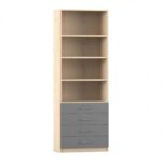 Flexeo® Schrank, 4 kleine Schubladen, oben 4 Fächer = 6 Ordnerhöhen - Flexeo Schrank 4 kleine Schubladen oben 4 Faecher 6 Ordnerhoehen 818082V0061 P02 ZN