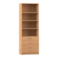 Flexeo® Schrank, 4 kleine Schubladen, oben 4 Fächer = 6 Ordnerhöhen – Bild 8