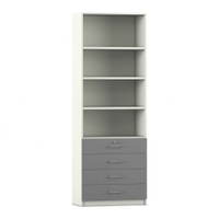 Flexeo® Schrank, 4 kleine Schubladen, oben 4 Fächer = 6 Ordnerhöhen – Bild 10