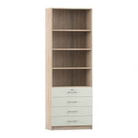 Flexeo® Schrank, 4 kleine Schubladen, oben 4 Fächer = 6 Ordnerhöhen – Bild 11