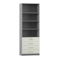 Flexeo® Schrank, 4 kleine Schubladen, oben 4 Fächer = 6 Ordnerhöhen – Bild 19