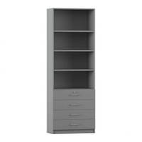 Flexeo® Schrank, 4 kleine Schubladen, oben 4 Fächer = 6 Ordnerhöhen – Bild 20
