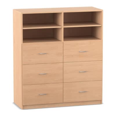 Flexeo® Schrank, 6 Hängeregister, 4 Fächer, Mittelwand, Breite 126,4 cm