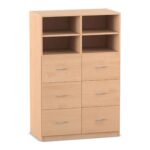 Flexeo® Schrank, 6 große Schubladen, 4 Fächer, Mittelwand, Breite 94,4 cm - Flexeo Schrank 6 grosse Schubladen 4 Faecher Mittelwand Breite 94 4 cm 818022 P02 ZN