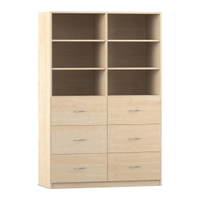 Flexeo® Schrank, 6 große Schubladen, 6 Fächer, Mittelwand, Breite 126,4 cm – Bild 21
