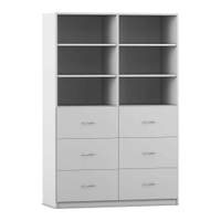Flexeo® Schrank, 6 große Schubladen, 6 Fächer, Mittelwand, Breite 126,4 cm – Bild 16
