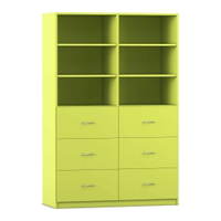 Flexeo® Schrank, 6 große Schubladen, 6 Fächer, Mittelwand, Breite 126,4 cm – Bild 10