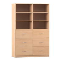 Flexeo® Schrank, 6 große Schubladen, 6 Fächer, Mittelwand, Breite 126,4 cm