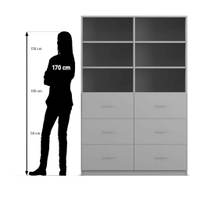 Flexeo® Schrank, 6 große Schubladen, 6 Fächer, Mittelwand, Breite 126,4 cm – Bild 20