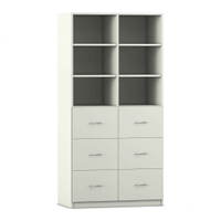 Flexeo® Schrank, 6 große Schubladen, 6 Fächer, Mittelwand, Breite 94,4 cm – Bild 12