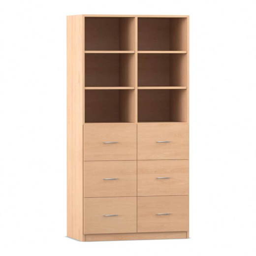 Flexeo-Schrank-6-grosse-Schubladen-6-Faecher-Mittelwand-Breite-94-4-cm-818039_P02-ZN Flexeo® Schrank, 6 große Schubladen, 6 Fächer, Mittelwand, Breite 94,4 cm - Flexeo Schrank 6 grosse Schubladen 6 Faecher Mittelwand Breite 94 4 cm 818039 P02 ZN