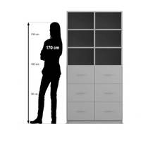 Flexeo® Schrank, 6 große Schubladen, 6 Fächer, Mittelwand, Breite 94,4 cm – Bild 22