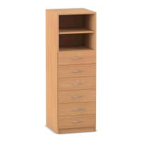 Flexeo® Schrank, 6 kleine Schubladen, 2 Fächer, Breite 48,1 cm – Bild 8