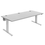 Flexeo® Schreibtisch, höhenverstellbar, B x T: 200 x 80 cm - Flexeo Schreibtisch hoehenverstellbar B x T 200 x 80 cm 824156 a ZN