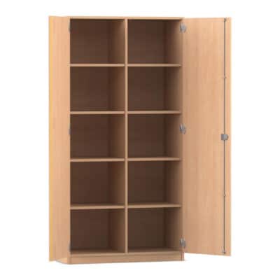 Flexeo® Schrank, 10 Fächer, Mittelwand, 2 Türen, Breite 94,4 cm