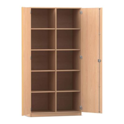 Flexeo® Schrank, 10 Fächer, Mittelwand, 2 Türen, Breite 94,4 cm