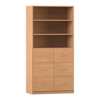 Flexeo® Schrank, 6 große Schubladen, 3 Fächer – Bild 8