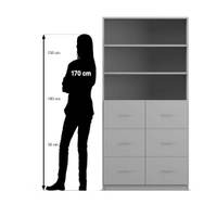 Flexeo® Schrank, 6 große Schubladen, 3 Fächer – Bild 22