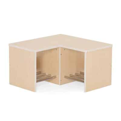 Garderobeneckbank mit Ahorn-Melamin Dekor und Schuhrost