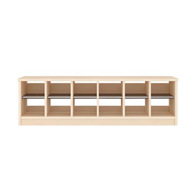 Garderobenbank mit Sockel und Schuhrost im Ahorn-Melamin Dekor