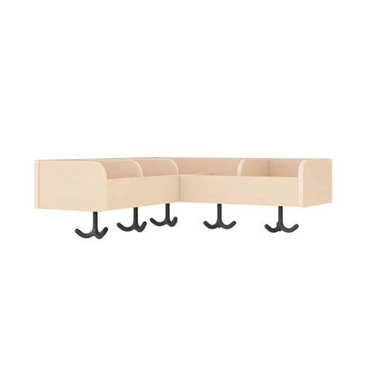 KB1-DG25069-30-F Garderoben-Eckablage mit Fächern und Haken - KB1 DG25069 30 F