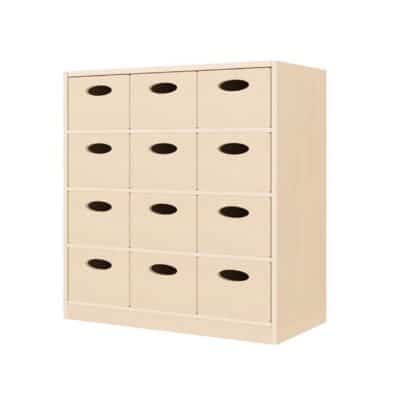 Regalschrank, 12 Materialkästen