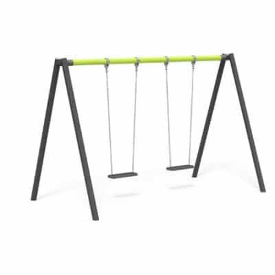 Doppelschaukel mit Stahlpfosten (Limette & Mitternacht)
