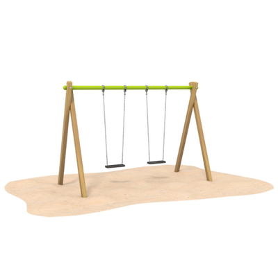 Doppelschaukel mit Holzpfosten (Limette)