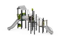 Spiel- und Kletteranlage mit Rutschen, Kriechtunnel, Kletterwand und Spielwände – Bild 6