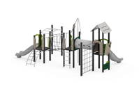 Spiel- und Kletteranlage mit Rutschen, Kriechtunnel, Kletterwand und Spielwände – Bild 5