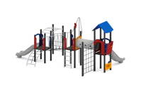 Spiel- und Kletteranlage mit Rutschen, Kriechtunnel, Kletterwand und Spielwände – Bild 9
